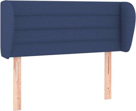 vidaXL Hoofdbord met randen 93x23x78/88 cm stof blauw