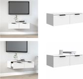 vidaXL Wandkast 68x30x20 cm bewerkt hout wit