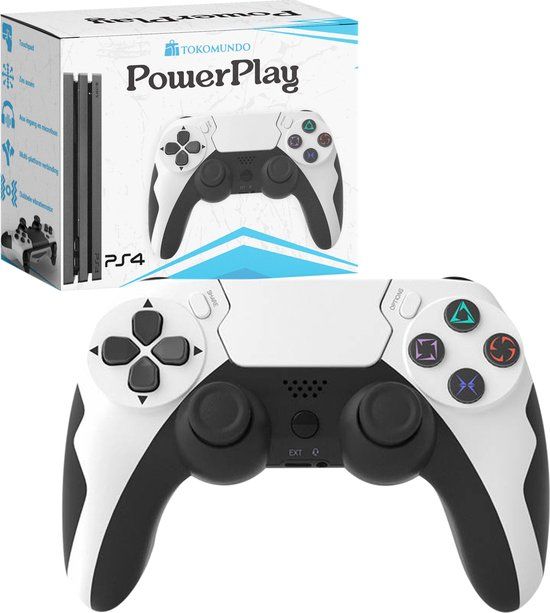 Tokomundo PS4 Controller Draadloos Wit/Zwart