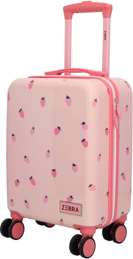 Zebra Trends Avonturier Koffer - Kinderkoffer - ABS - Zwenkwielen - Handbagage Trolley Koffer - Aardbei
