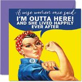Nieuwe Wise Rosie Nieuwe baan pensioen geluk echtscheidingskaart voor vrouwen haar - Humoristische grappige verlaten kaarten voor werk collega's, 145 mm x 145 mm verjaardagswenskaarten, Happy