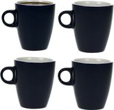 Cosy&Trendy Billiet - Vanlaere Koffiekopjes/bekers - 4x - donkerblauw - 190 ml - Keramiek - glans finish