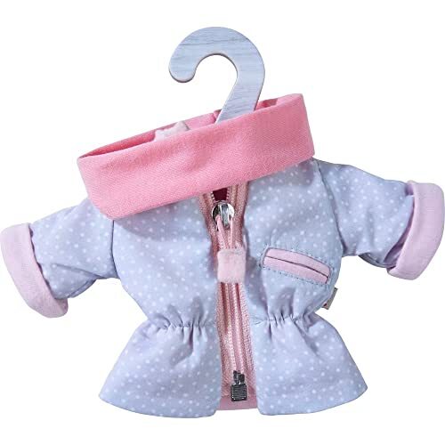 Haba 306547 Kledingset met stippenparka, kleding voor poppen tot 32 cm, set met hoofdband en jas