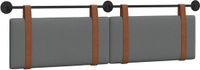 vidaXL Hangend hoofdbord Donkergrijs Antiek PU