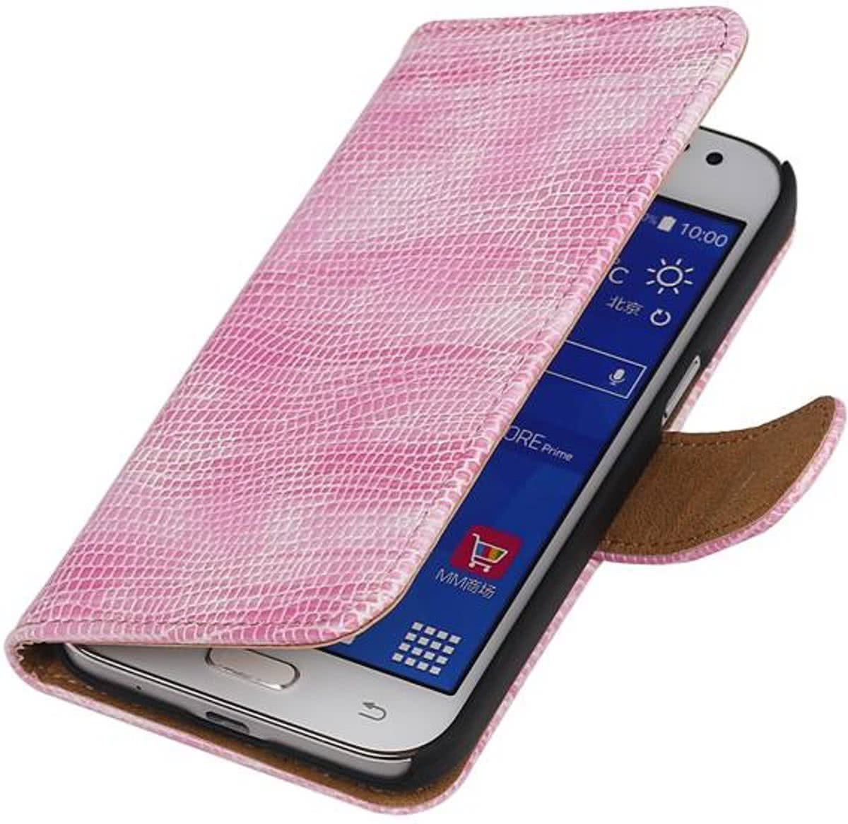 Best Cases Samsung Galaxy Core Prime Bookstyle Wallet Hoesje Mini Slang Roze