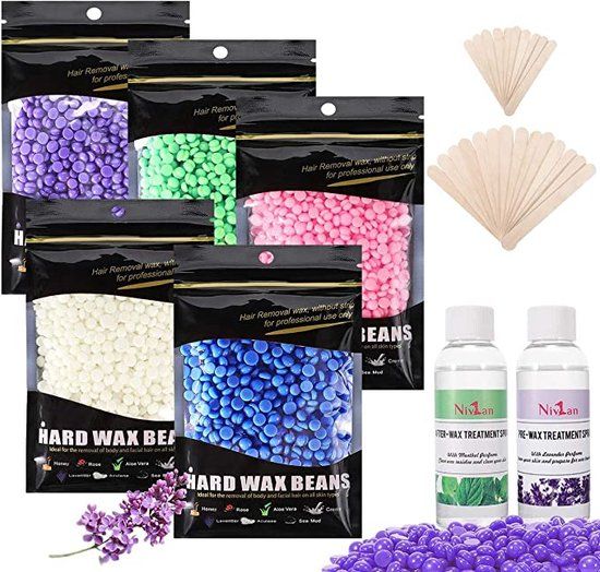 Nivlan Hard Wax Beans Kit - 200ml - 5 stuks - Verschillende geuren
