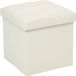 Atmosphera Poef - beige - 38 x 38 x 38 cm - Ribstof - Gecapitonneerd