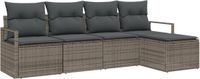 vidaXL Bankstel 5-delig Grijs Polyrattan