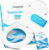 Comodo Couvercle de toilette avec mécanisme softclose & Quick release - Siège de toilette antibactérien en forme de O - Siège de toilette universel en duroplast - Couvercle de toilette incl. accessoires de montage