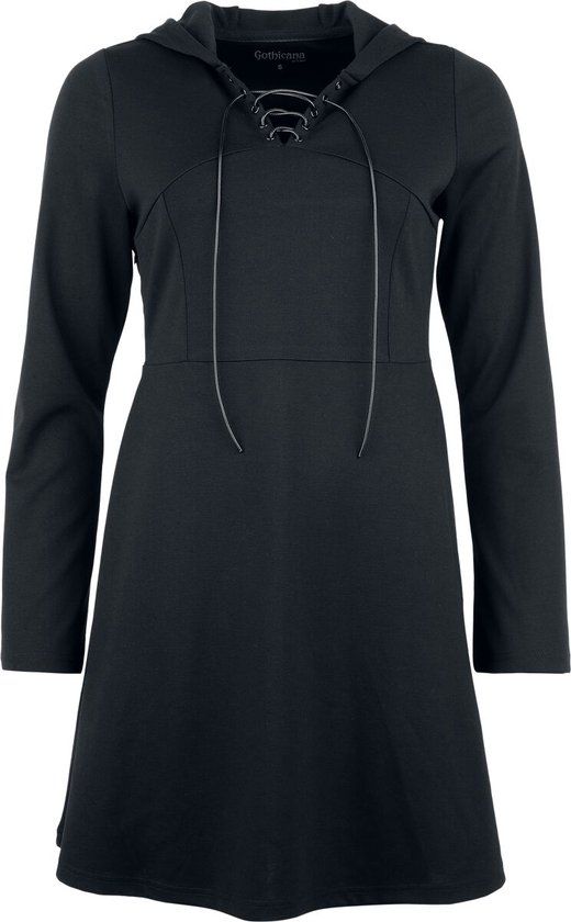 Gothicana by EMP Gothicana Zwarte jurk met vetersluiting - Dames - S