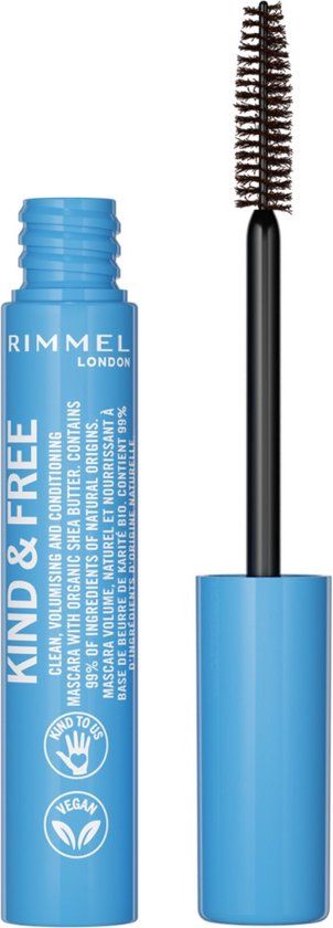 Rimmel London KIND & FREE Vegan Mascara - 002 Brown Black | Volume | 7ml
