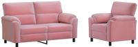 vidaXL Bankstel 2 pcs Roze fluweel