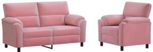 vidaXL Bankstel 2 pcs Roze fluweel