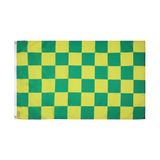AZ FLAG Groen en geel geblokt 90x60 cm Polyester 100D 2 Ringen
