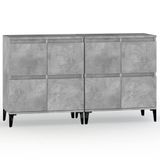 vidaXL Dressoirs, 2 stuks, betonkleur, 60x35x70 cm, houtvezelplaat