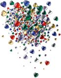 PartyXplosion Festival gezicht steentjes - multi kleur - glitter hartjes - strass- plakhartjes