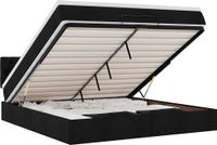 vidaXL - Bed - poef - met - matras - en - LED's - 180x200 - cm - stof - zwart