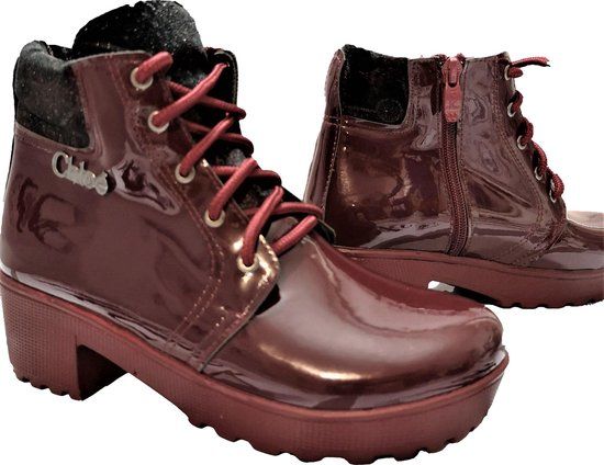 djsa fashion Meisjes Enkellaarzen - Bordeaux - Maat 34 - Herfst/Winter 2022