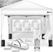 Tillvex Paviljoen, 3 x 3 m, waterdicht, pop-up vouwtent, in hoogte verstelbaar, tuintent, uv-bescherming 50+, partytent met tas (wit, met 2 zijpanelen)