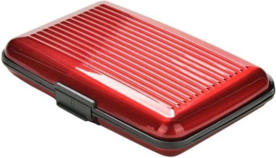 RFID Credit Card Holder - Aluminum Wallet - Red - Unisex