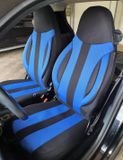 Bremer Sitzbezüge Autostoelhoezen voor Smart fortwo BJ 2007-14 – Stoelhoezen voor bestuurder en passagier in Zwart/Blauw