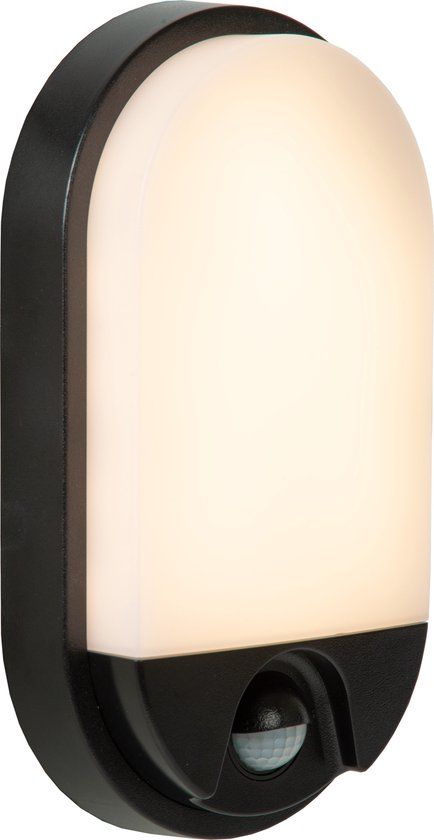 Lucide HUPS IR - Wandlamp Binnen/Buiten - LED - 1x10W 3000K - IP54 - Beweging & dag/nacht sensor - Zwart