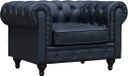 Habitat et Jardin Fauteuil Chesterfield "Aliza" - 111 x 82 x 70 cm - Noir