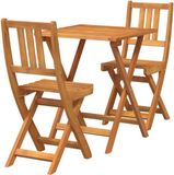 Merkloos Bistroset - Massief Hout - 3-delig - Bruin Acacia - Tuinmeubilair