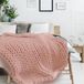 The Home Deco Factory Grof gebreide plaid - oudroze - 120 x 150 cm