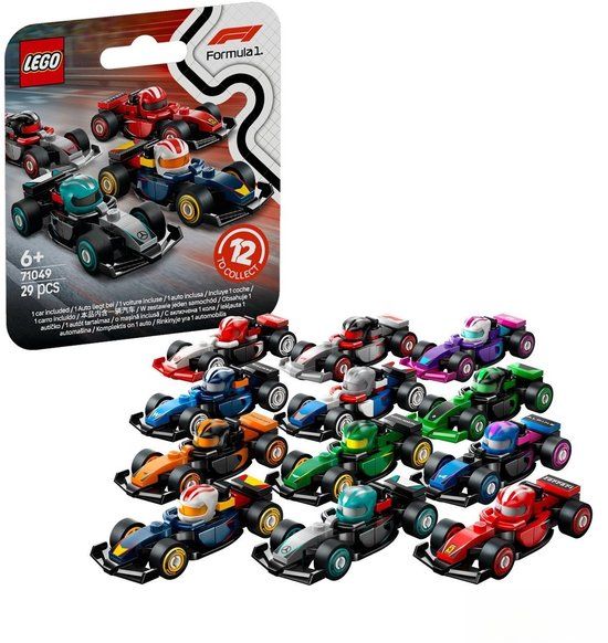LEGO F1 raceauto collectibles, 1 van de 12 willekeurige raceauto's - 71049