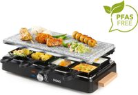 DOMO Raclettegrill DO9262G, 8 personen, natuursteenplaat, antiaanbaklaag, 1400 W