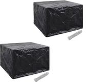 vidaXL Tuinmeubelhoezen - 2 stuks - 4-persoons - Zwart