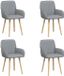 vidaXL Eetstoelen 4 stuks Stof Lichtgrijs 56,5 x 50 x 87,5 cm