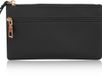 Merkloos Kleine Dames Portemonnee - PU Wristlet met Dubbele Rits & Polsband - Zwart