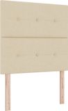 vidaXL Boxspring Bed met Hoofdeinde Crème 200 x 80 cm Stof