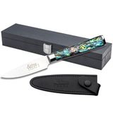Katana Saya Pearl 9cm Petersmes - High Carbon VG-10 Damascus Staal voor Extreme Taaiheid & Scherpte - Acryl handvat met Abalone patroon
