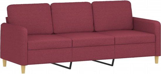 vidaXL Driezitsbank 180 cm stof wijnrood