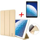 iCall iPad Air 10.5 (2019) Hoes + Screenprotector - Smart Book Case Siliconen Hoesje - Goud