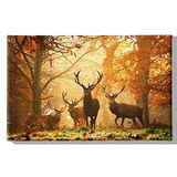 Homemania Wandfoto, hert, dieren, voor woonkamer, slaapkamer, meerkleurig, 45 x 3 x 70 cm, HM20KNV45 x 70 – 201, polyester, hout