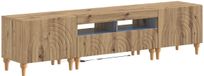 vidaXL 3-delige LED TV-kast Artisanaal eiken Bewerkt hout