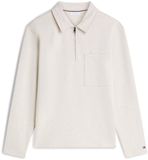Tommy Hilfiger Essential Terry Quarter-zip Heathered Oatmilk Hommes L