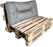Bananair - Multifunctioneel palletkussen - Tuinkussen voor Palletbank - Geschikt als zit- en rugkussen - 120x60 cm - Grijs