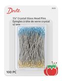 Dritz Verschillende quilting kristallen glazen kop pinnen maat 30 100/pkg