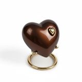 Urn Store Smulders Verhuur & Handelsonderneming B.V. Urn Hartje Klein 110 ml Bruin met Goudkleurig Hartje