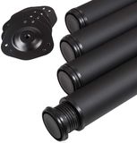 Sotech 4 stuks Tafelpoten Hoogte 870 mm Ø 76 / 80 mm staal met zwart oppervlak belastbaar tot 300 kg (75 kg per stuk) met 32 mm hoogteverstelling
