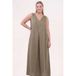 YOEK Robe d'été en lin - kaki