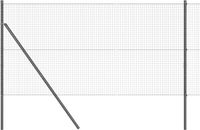 vidaXL Gelast draadhek met grondbevestiging 10 x 1,4 m grijs mesh