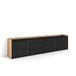 Skraut Home Meuble TV, meuble bas | 207x50x35 cm | Noir et Chêne