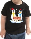 Bellatio Decorations Shoppartners Bv Kerstshirt / t-shirt zwart - Christmas buddies voor baby / kinderen - jongen / meisje 68