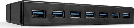 LINDY 43228 USB 3.1 Gen 1 Hub - 7 poorten - Zwart